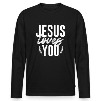 Christian Proverbs - Men's Premium Organic Long Sleeve Shirt - black - Front - Nico (187cm)