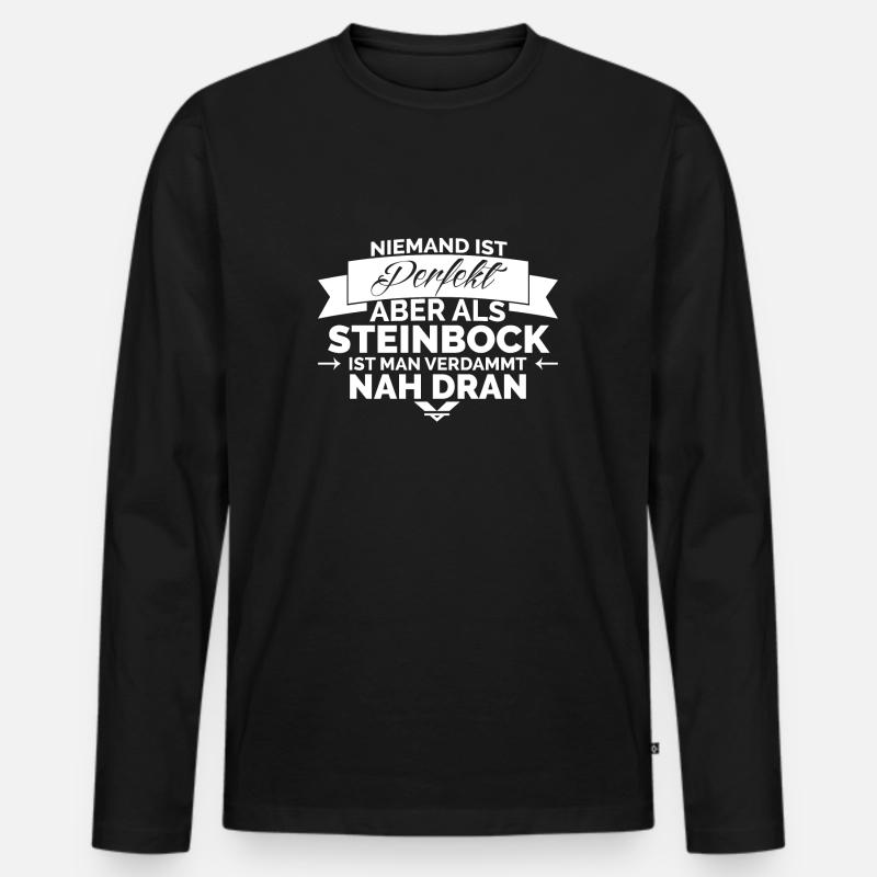 STERNZEICHEN STEINBOCK - Männer Premium Bio Langarmshirt - Schwarz