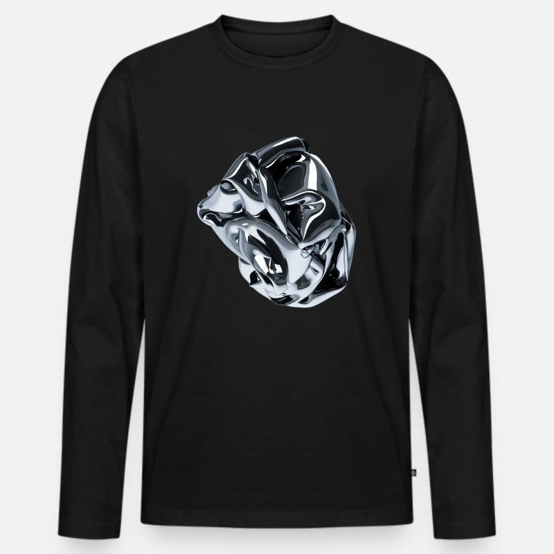 Futuristic 3D - Männer Premium Bio Langarmshirt - Schwarz