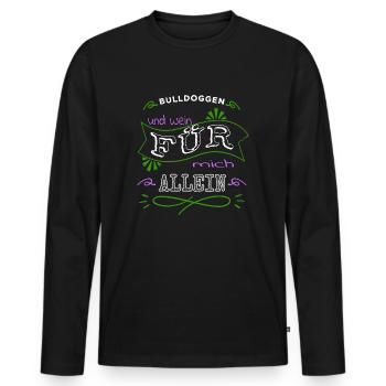chihuahua schäferhund rotwein weinschorle - Männer Premium Bio Langarmshirt - Schwarz - Vorne - Nico (187cm)
