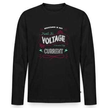 caméraman humour travail ordinateur drôle dictons - T-shirt manches longues Premium bio Homme - noir - Devant - Nico (187cm)