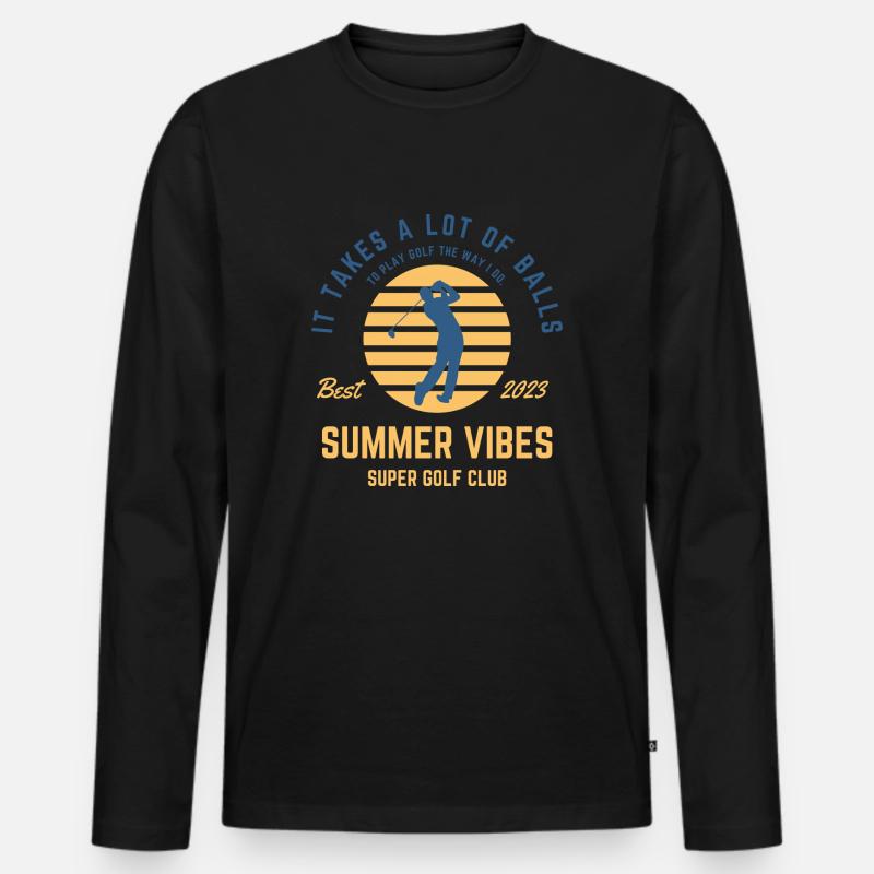 Sommerstimmung - Männer Premium Bio Langarmshirt - Schwarz