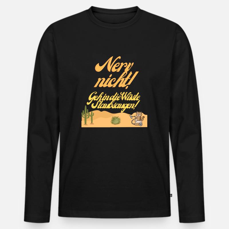 Staubsaugen in der Wüste - Männer Premium Bio Langarmshirt - Schwarz