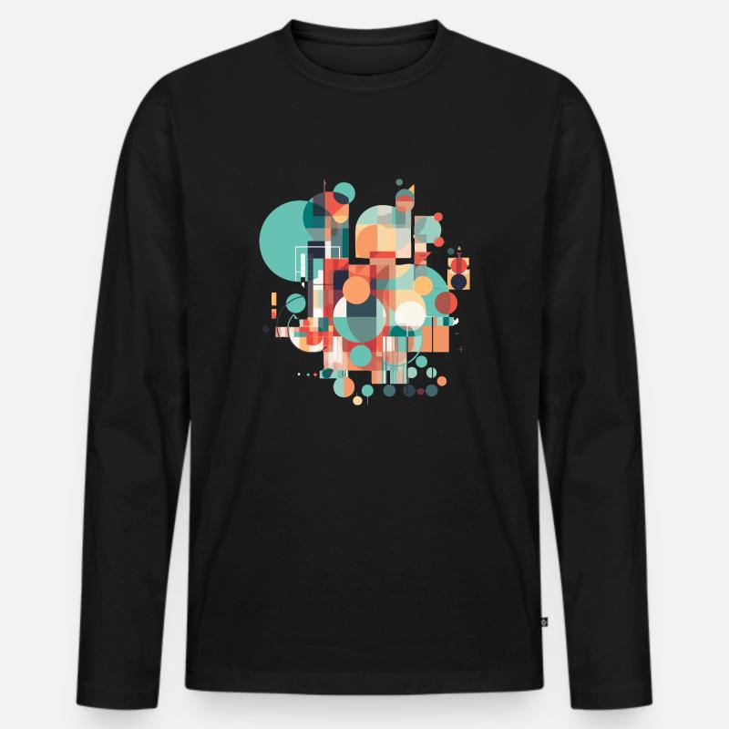 Abstraktes Muster - Männer Premium Bio Langarmshirt - Schwarz