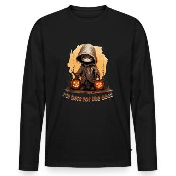 Halloween Mignon Zombie Effrayant, Boo - T-shirt manches longues Premium bio Homme - noir - Devant - Nico (187cm)