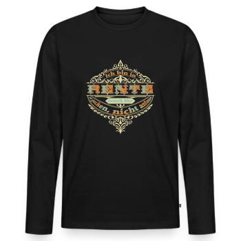 Rente, Rentner, Rentnerin - Männer Premium Bio Langarmshirt - Schwarz - Vorne - Nico (187cm)
