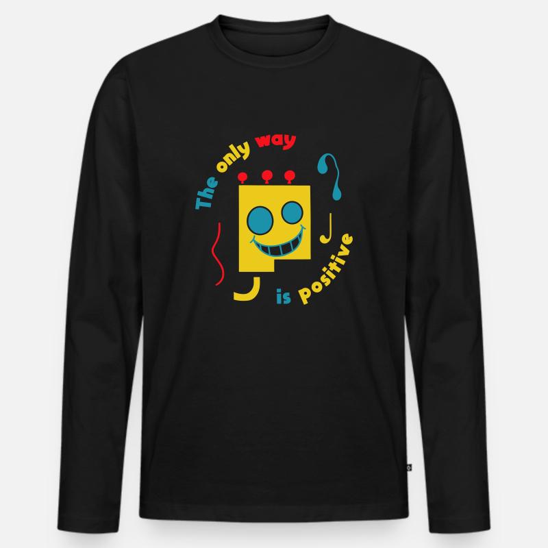TheOnlyWayIsPositive - King Fred - Männer Premium Bio Langarmshirt - Schwarz