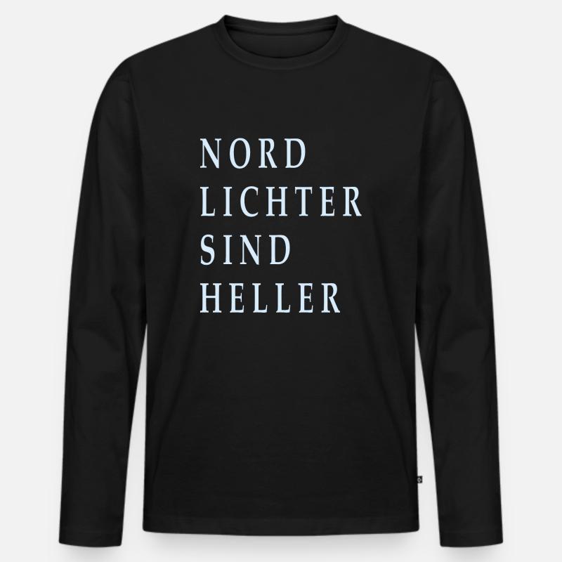 Nordlichter sind heller - Männer Premium Bio Langarmshirt - Schwarz
