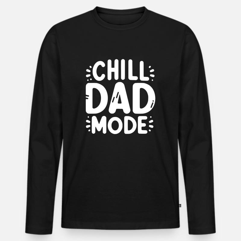 Chill-Dad-Modus - Männer Premium Bio Langarmshirt - Schwarz