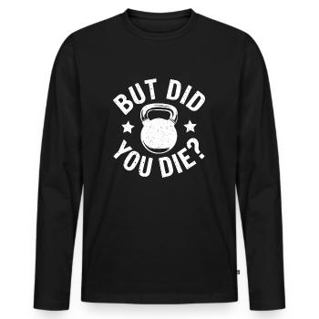 Pour les mordus de fitness qui ont le sens de l’amusement - T-shirt manches longues Premium bio Homme - noir - Devant - Nico (187cm)