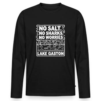 Ruhe am Lake Gaston - Männer Premium Bio Langarmshirt - Schwarz - Vorne - Nico (187cm)