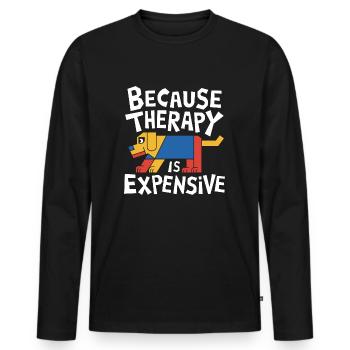 Labrador love heals everything - Men's Premium Organic Long Sleeve Shirt - black - Front - Nico (187cm)