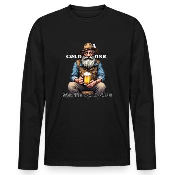 Un froid pour l’ancien – Gardener Beer Farmer - T-shirt manches longues Premium bio Homme - noir - Devant - Nico (187cm)