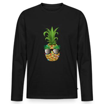 Ananas Lichterkette t-shirt Geschenk Dress - Männer Premium Bio Langarmshirt - Schwarz - Vorne - Nico (187cm)