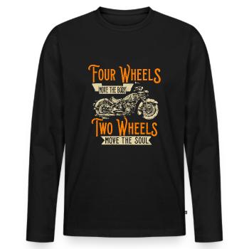 Motorrad Geschenk Zweiräder Motoren lustig - Männer Premium Bio Langarmshirt - Schwarz - Vorne - Nico (187cm)