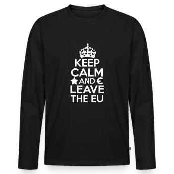 Relaxed Brexit London England gift - Men's Premium Organic Long Sleeve Shirt - black - Front - Nico (187cm)