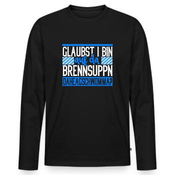 Brennsuppm Bayern Bayrisch cadeau drôle - T-shirt manches longues Premium bio Homme - noir - Devant - Nico (187cm)