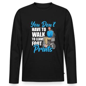 Behindert Rollstuhlfahrer Ironie - Männer Premium Bio Langarmshirt - Schwarz - Vorne - Nico (187cm)