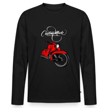 Simson Schwalbe DDR Moped - Männer Premium Bio Langarmshirt - Schwarz - Vorne - Nico (187cm)