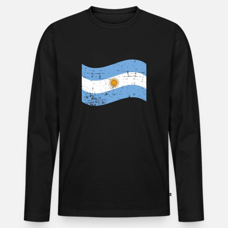 Argentinien - Männer Premium Bio Langarmshirt - Schwarz