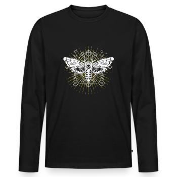 Motte Motte Phase lune Gothique Idée cadeau - T-shirt manches longues Premium bio Homme - noir - Devant - Nico (187cm)