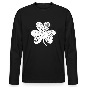 Shamrock - Männer Premium Bio Langarmshirt - Schwarz - Vorne - Nico (187cm)
