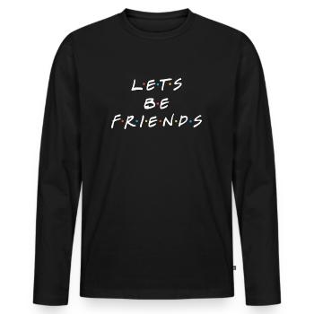 Citation d'amis - T-shirt manches longues Premium bio Homme - noir - Devant - Nico (187cm)