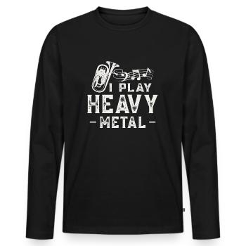 Euphonium Ich spiele Heavy Metal Blasinstrument - Männer Premium Bio Langarmshirt - Schwarz - Vorne - Nico (187cm)