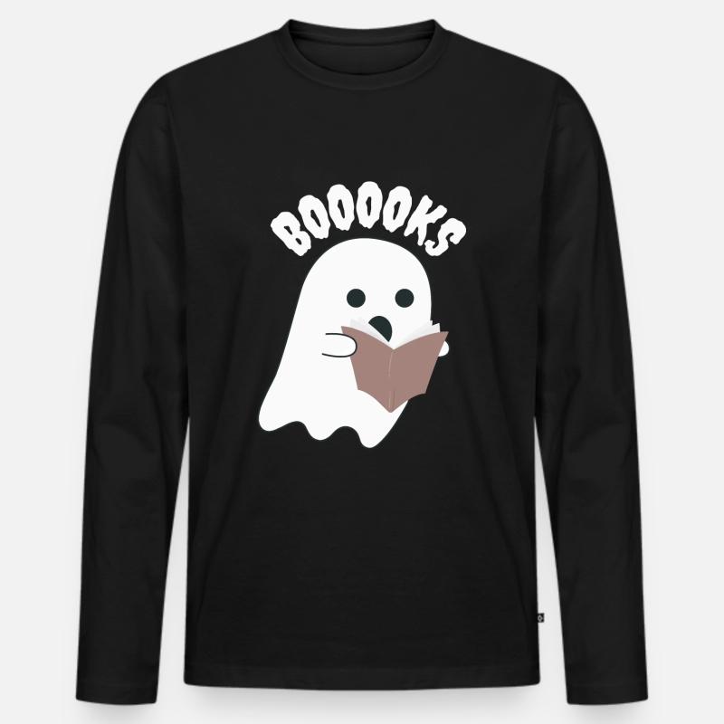 Booooks - Männer Premium Bio Langarmshirt - Schwarz