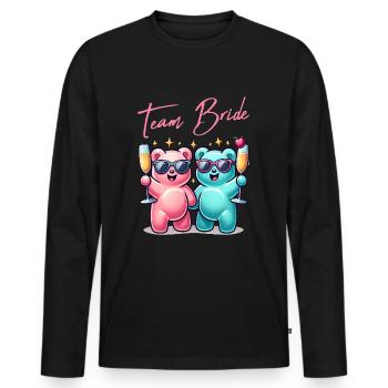 Team Bride Gummy Bears, tenue d’enterrement de vie de garçon d’honneur pour garçons d’honneur - T-shirt manches longues Premium bio Homme - noir - Devant - Nico (187cm)