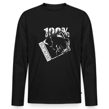 giant 100 - Men's Premium Organic Long Sleeve Shirt - black - Front - Nico (187cm)