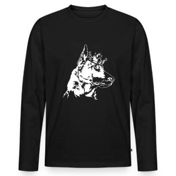 MALINOIS Crown Dogs Chien Wilsigns - T-shirt manches longues Premium bio Homme - noir - Devant - Nico (187cm)