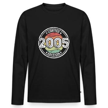 Volume 2005 limited Edition 18th birthday - Men's Premium Organic Long Sleeve Shirt - black - Front - Nico (187cm)
