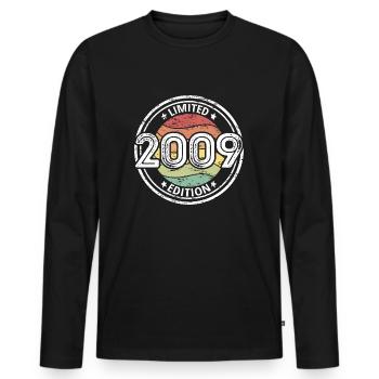 Volume 2009 édition limitée 14e anniversaire - T-shirt manches longues Premium bio Homme - noir - Devant - Nico (187cm)