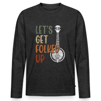 Music, party, pop music - Men's Premium Organic Long Sleeve Shirt - heather anthracite - Front - Nico (187cm)