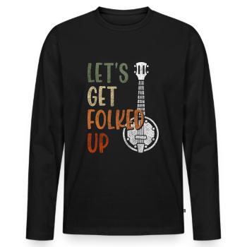 Music, party, pop music - Men's Premium Organic Long Sleeve Shirt - black - Front - Nico (187cm)