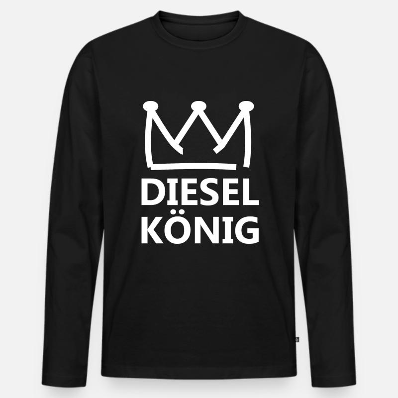 Diesel König - Männer Premium Bio Langarmshirt - Schwarz