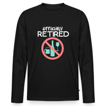 Officially Retired Drinker Alcoholic Veteran - Men's Premium Organic Long Sleeve Shirt - black - Front - Nico (187cm)