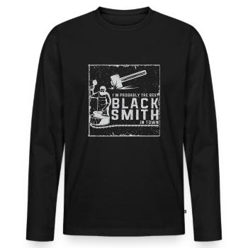 Lustiger Schmied Spruch & Schmieden - Männer Premium Bio Langarmshirt - Schwarz - Vorne - Nico (187cm)