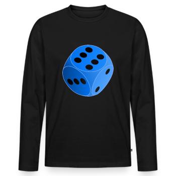 blue dice, dice, 6, blue dice, - Men's Premium Organic Long Sleeve Shirt - black - Front - Nico (187cm)