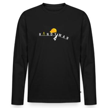 Handwerker DIY - Männer Premium Bio Langarmshirt - Schwarz - Vorne - Nico (187cm)