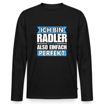 Einfach ein Perfekter Radler - Männer Premium Bio Langarmshirt - Schwarz - Vorne - Nico (187cm)