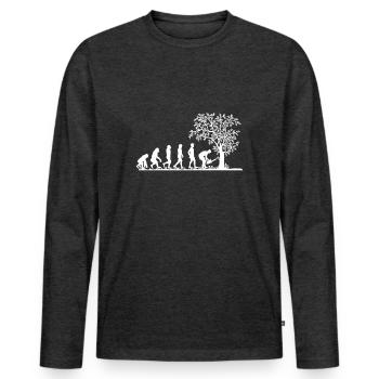 Evolution Lumberjack Förster Forestry Shirt - Men's Premium Organic Long Sleeve Shirt - heather anthracite - Front - Nico (187cm)