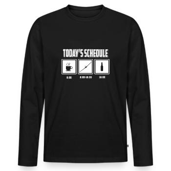 Pilote de planeur T-shirt cadeau pilote de planeur - T-shirt manches longues Premium bio Homme - noir - Devant - Nico (187cm)