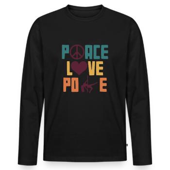 Tee shirt Danse de perche Danse de la paix - T-shirt manches longues Premium bio Homme - noir - Devant - Nico (187cm)