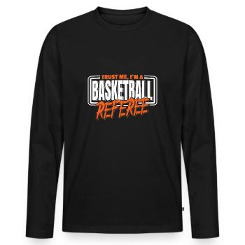 Arbitre de basket-ball arbitre de basket-ball - T-shirt manches longues Premium bio Homme - noir - Devant - Nico (187cm)