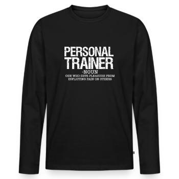 Personal Trainer Fitness Training Definition Shirt - Men's Premium Organic Long Sleeve Shirt - black - Front - Nico (187cm)
