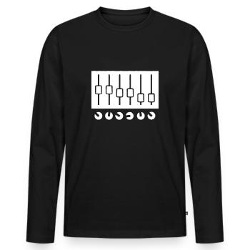 Mixe technique du son T-shirt cadeau - T-shirt manches longues Premium bio Homme - noir - Devant - Nico (187cm)