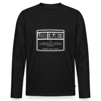 Ingénieur du son Définition T-shirt ingénieur du son - T-shirt manches longues Premium bio Homme - noir - Devant - Nico (187cm)
