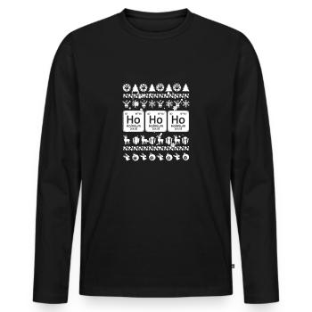 Professeur étudiant en chimie de Noël - T-shirt manches longues Premium bio Homme - noir - Devant - Nico (187cm)